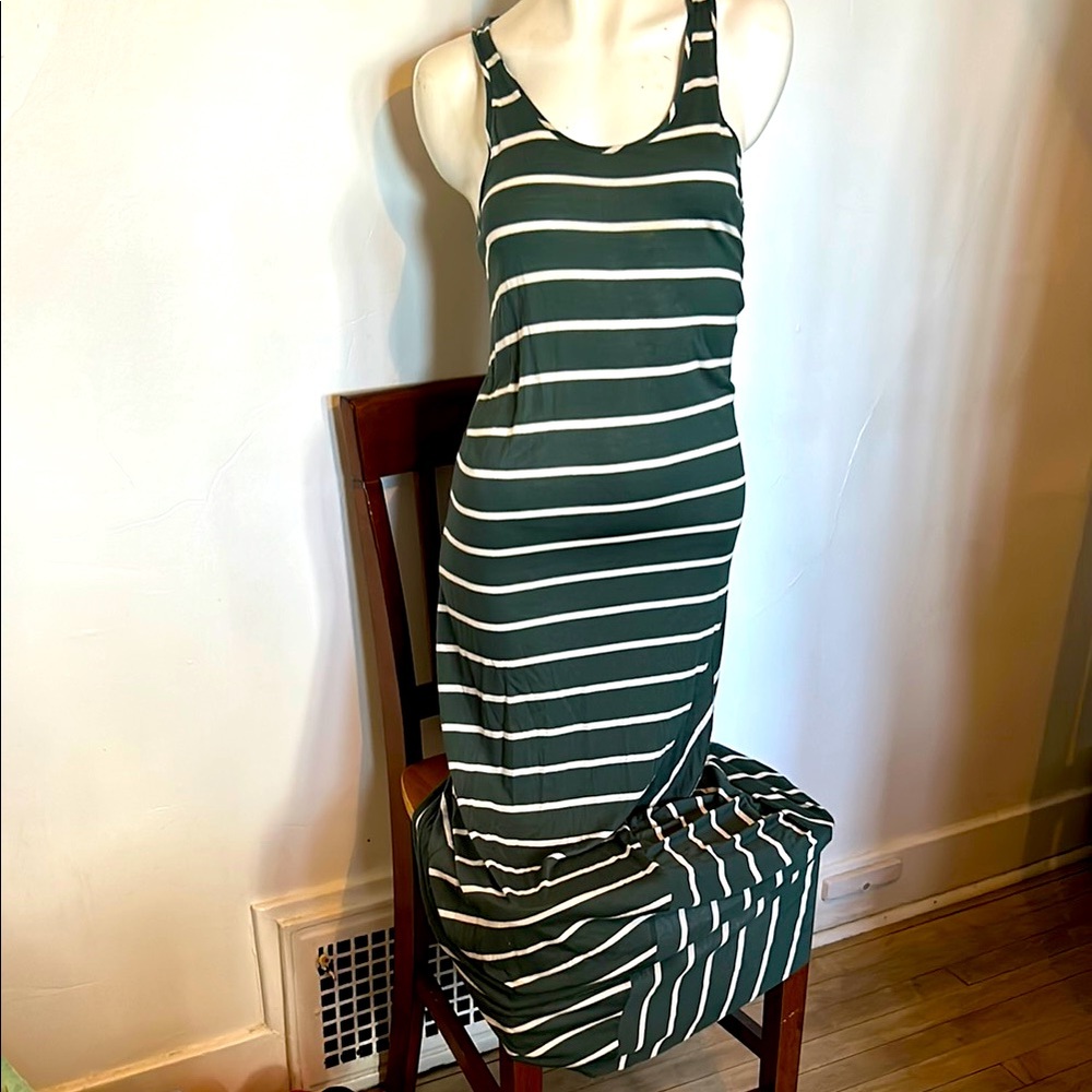 Kenzie Striped Green Tank Maxi Dress - Women